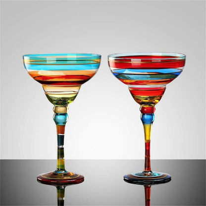 Hand-Painted Multicolor Wine Glasses