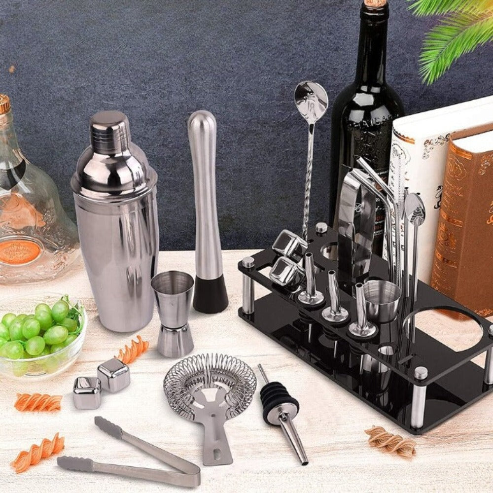 Mocktail Shaker Set With Acrylic Stand