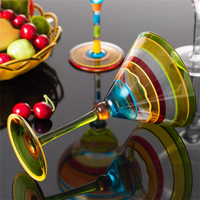Hand-Painted Multicolor Wine Glasses