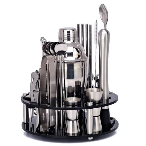 All In One Mixology And Craft Cocktail Shaker Set With Stand