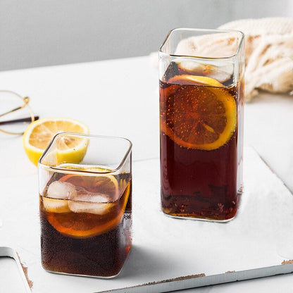Square Plain Glass Cup