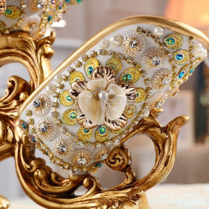 European Style Decorative Wine Holder - Exquisite Resin Wine Display Stand