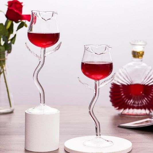 Rose Shape High Wine Glass