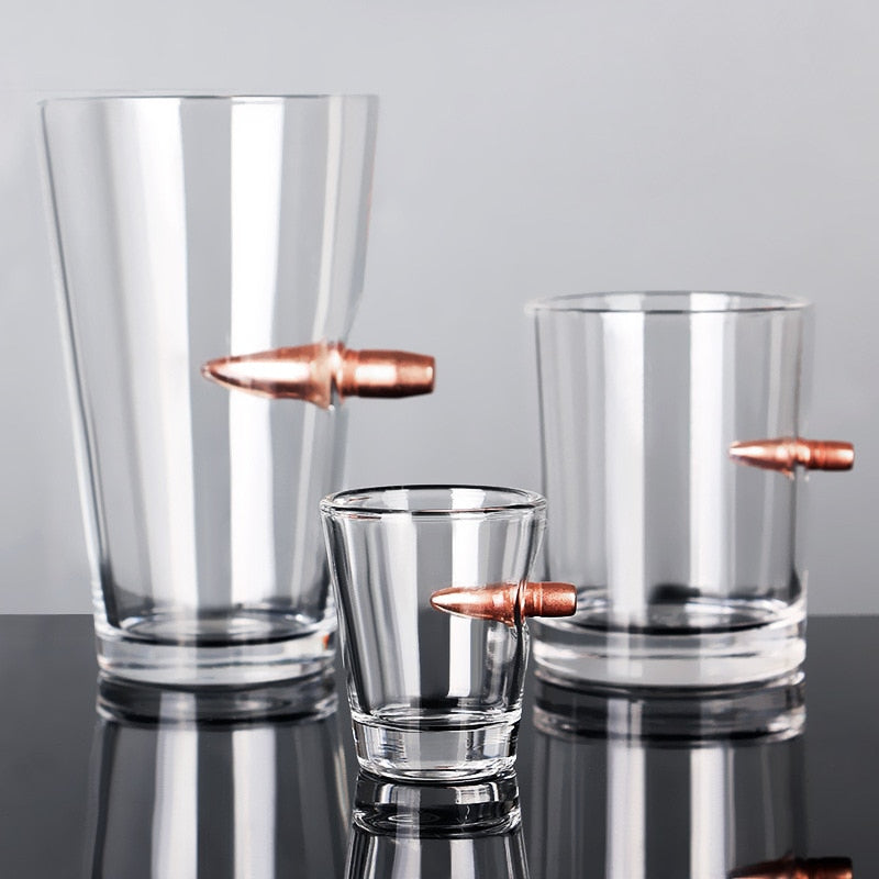 Crystal Bullet Shape Studded Glass