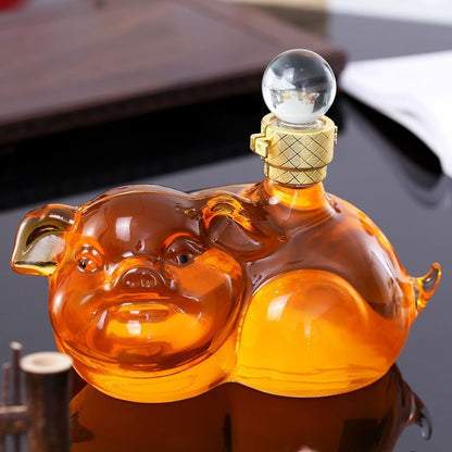 Premium Pig Shaped Whiskey Decanter - 1000ml Capacity