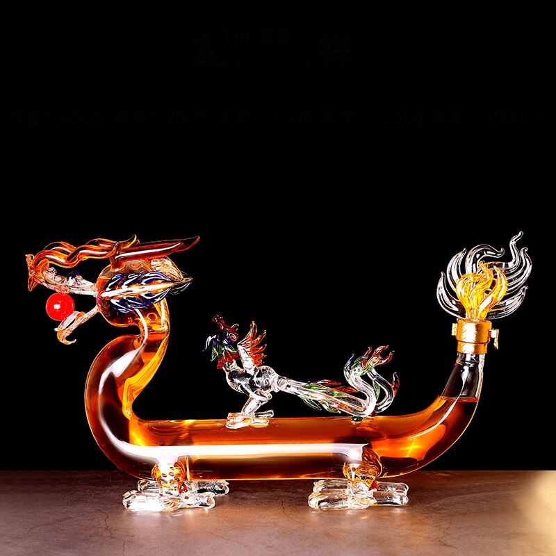 Dragon With Phoenix Designed Liquor Decanter