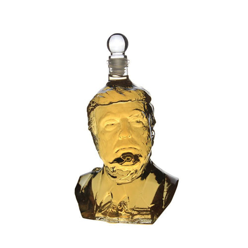 Trump Head Style Lead-Free Whiskey Decanter