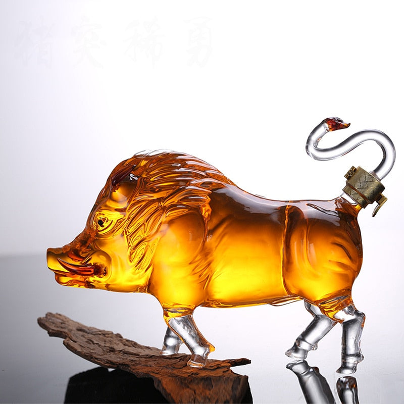 Wild Boar Shaped Whiskey Decanter