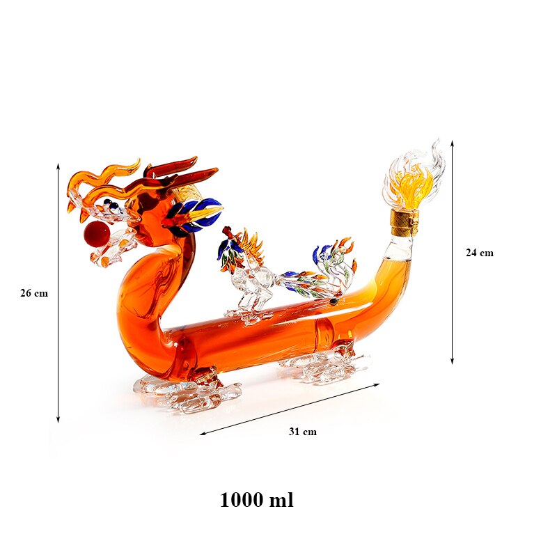 Dragon With Phoenix Designed Liquor Decanter