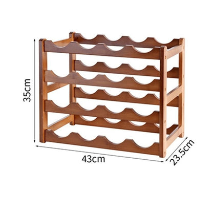 Vintage Wooden Wine Bottles Rack