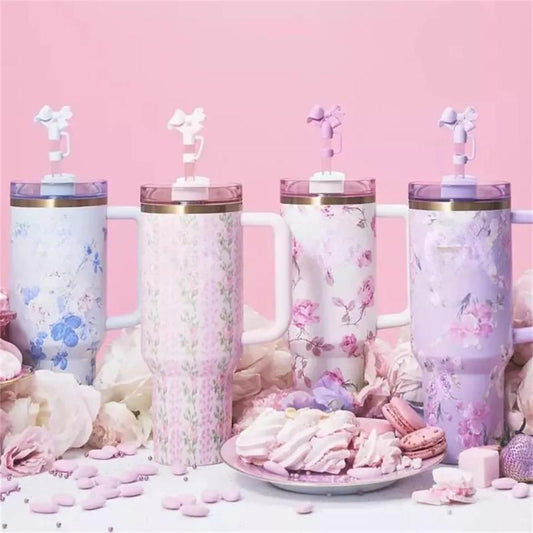 Floral Aesthetic Theme Portable Quencher