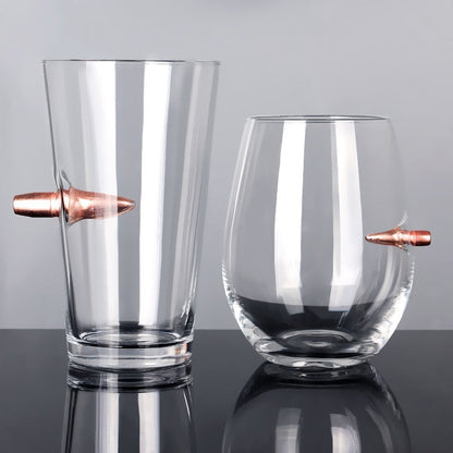 Crystal Bullet Shape Studded Glass
