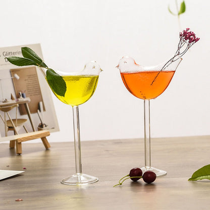 Bird Shaped Cocktail Transparent Glass