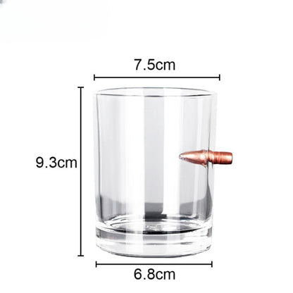 Crystal Bullet Shape Studded Glass
