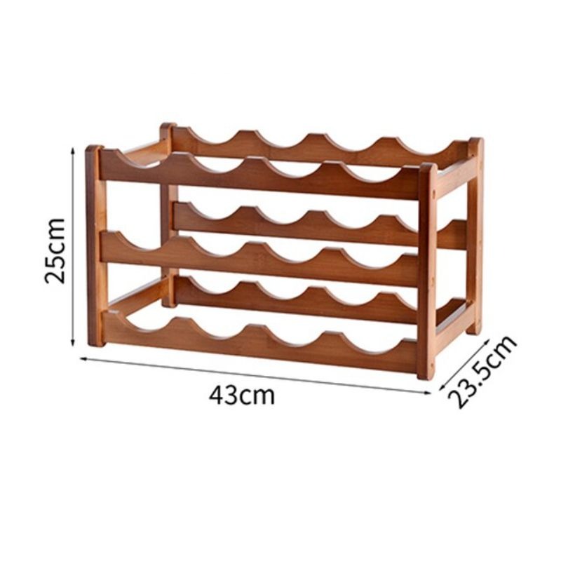 Vintage Wooden Wine Bottles Rack