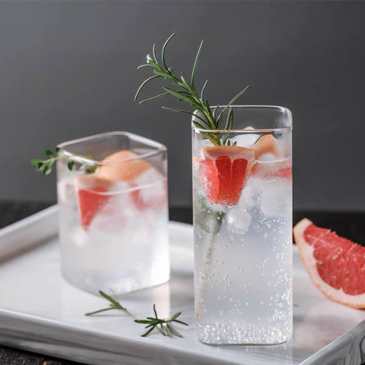 Square Plain Glass Cup